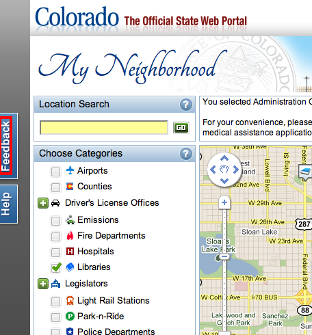 My Neighborhodd Google Map Feedback button screen movement