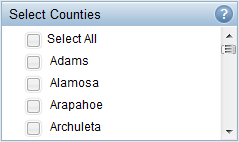 Select County screen shot